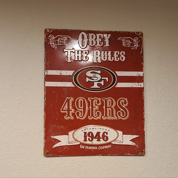 49ers Red Vintage Wall Art - Picture 1 of 2